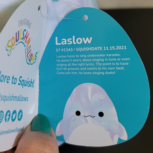 NWT Laslow the Beluga Whale Squishmallow Sealife Squad 7.5" - Picture 6 of 6